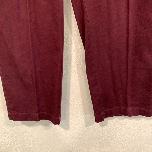 LL Bean Classic Fit Casual Pants Burgundy Stretch W39 x L30.5 EUC Womens Size 20 - Picture 7 of 8